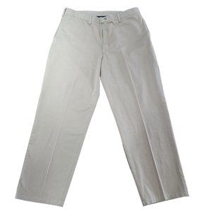 Wrangler Mens Khaki Flat‎ Front Relaxed Fit Wrinkle Resistant Casual Pants 40x32
